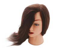 Dewal Голова-манекен учебная "шатенка" для парикмахеров, натуральные волосы 30-40 см DEWAL M-2023M-6