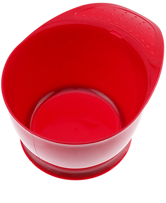 Чаша для краски DEWAL красная, с ручкой, с прорезиненной вставкой 320мл, T-21red
