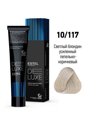 Estel Professional 10/117 Краска-уход ESTEL De Luxe, светлый блондин усиленный пепельно-коричневый