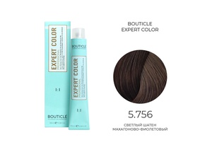 BOUTICLE 5,756 крем-краситель для волос "EXPERT COLOR" светлый шатен махагоново-фиолетовый 100 мл