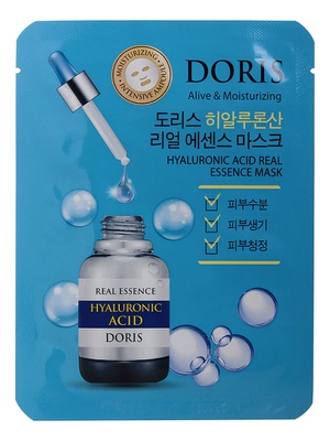 DORIS DORIS HYALURONIC ACID REAL ESSENCE MASK Тканевая маска для лица с гиалуроновой кислотой 25мл