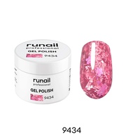 RuNail Professional Гель-лак с фольгой и фигурными пайетками «Гортензия», 5 г №9434