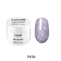 RuNail Professional Гель-лак с фольгой и фигурными пайетками «Гортензия», 5 г №9436