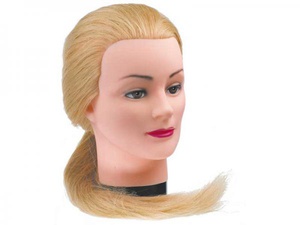 Dewal Голова-манекен учебная "блондинка" для парикмахеров, натуральные волосы 45-50 см DEWAL M-4151L-408