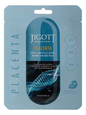 JIGOTT JIGOTT PLACENTA REAL AMPOULE MASK Тканевая маска для лица с экстрактом плаценты 27мл
