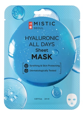 MISTIC MISTIC HYALURONIC ALL DAYS Sheet mask Тканевая маска для лица с гиалуроновой кислотой 24мл