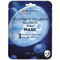 MISTIC MISTIC JELLYFISH COLLAGEN ALL DAYS Sheet MASK Тканевая маска для лица с коллагеном медузы 24мл