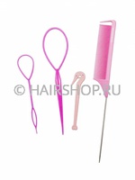 HAIRSHOP Набор парикмахерский с расческой 1 (расческа розовая) HAIRSHOP