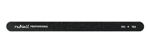 RuNail Professional Пилка черная полукруглая, тонкая RuNail 100/180    (1400)