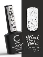 Cosmolac Топ матовый с черными хлопьями без липкого слоя/Top Matte Black Flakes 7,5 мл Cosmolac Men Line