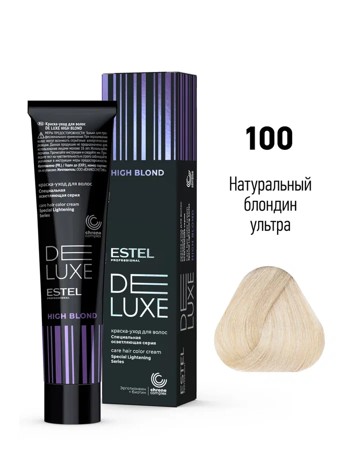 100 Краска-уход ESTEL De Luxe High blond Натуральный блондин ультра