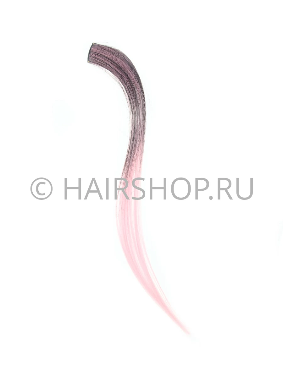 Декоративная прядь синтетическая 1В/К1 (черный/светло розовый) Hairshop
