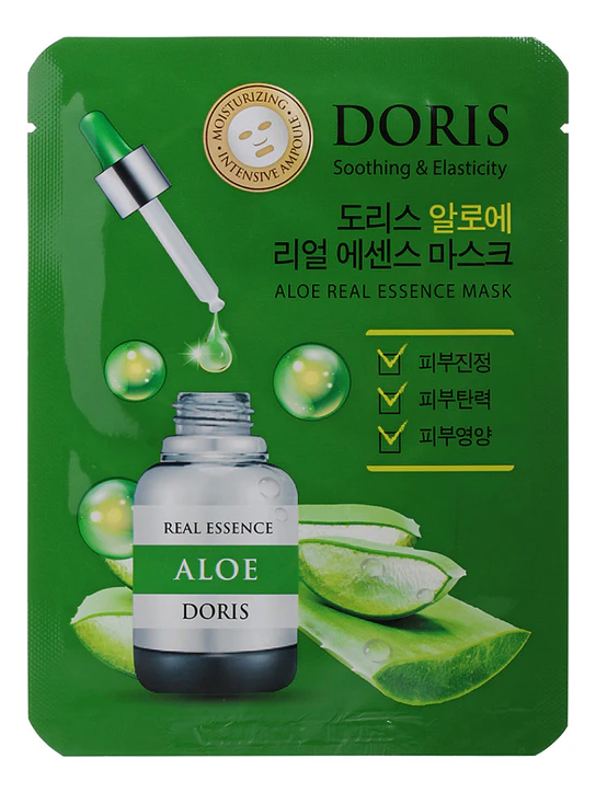 DORIS ALOE REAL ESSENCE MASK Тканевая маска для лица с экстрактом алоэ 25мл