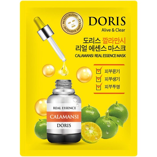 DORIS CALAMANSI REAL ESSENCE MASK Тканевая маска для лица с экстрактом каламанси 25мл