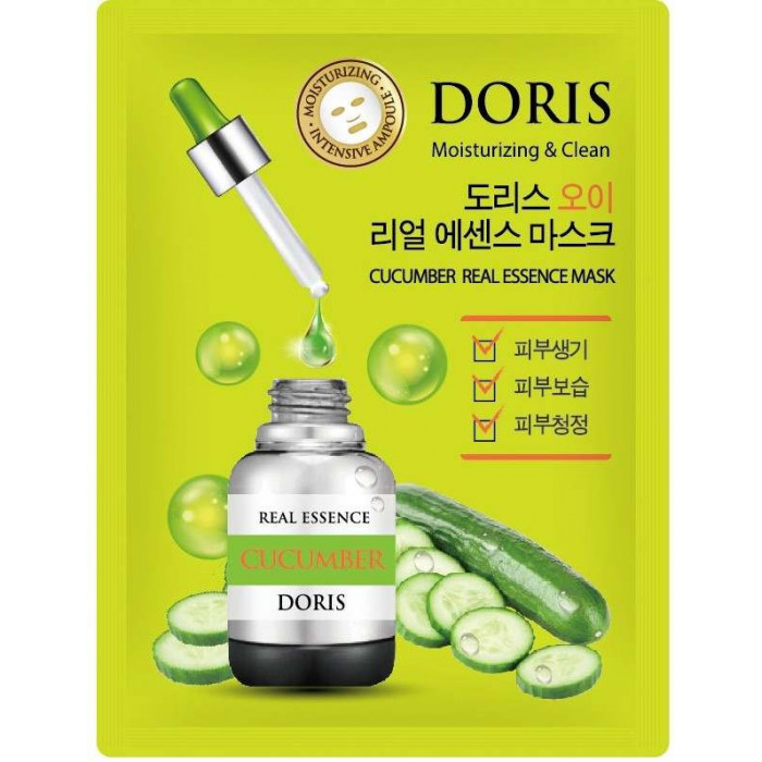 DORIS CUCUMBER REAL ESSENCE MASK Тканевая маска для лица с экстрактом огурца 25мл