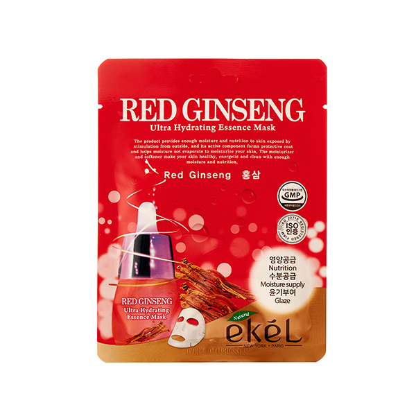 EKEL Red ginseng Ultra Hydrating Essence Mask Тканевая маска для лица с экстрактом красного женьшеня 25мл