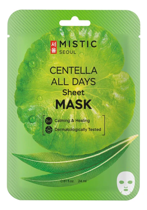 MISTIC CENTELLA ALL DAYS Sheet mask Тканевая маска для лица с экстрактом цeнтеллы азиатской 24мл