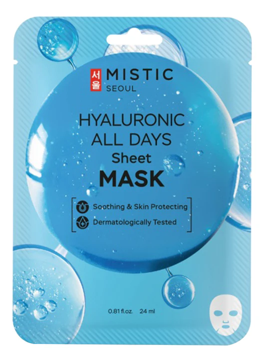 MISTIC HYALURONIC ALL DAYS Sheet mask Тканевая маска для лица с гиалуроновой кислотой 24мл