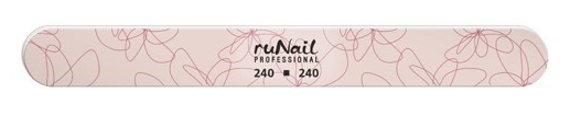 Пилка для натуральных ногтей (цветная закругленная (240/240) RuNail 1592