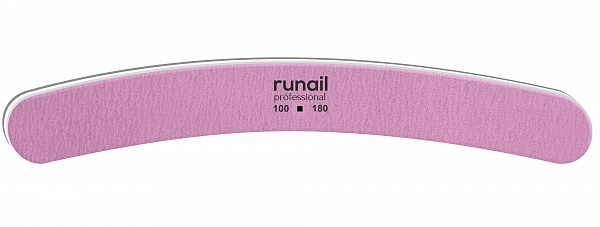 Пилка розовая бумеранг RuNail 100/180    (4708)