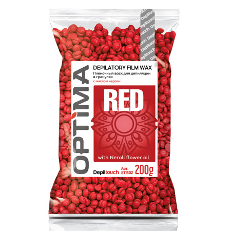 Пленочный воск для депиляции в гранулах OPTIMA «RED» , 200 гр Depiltouch