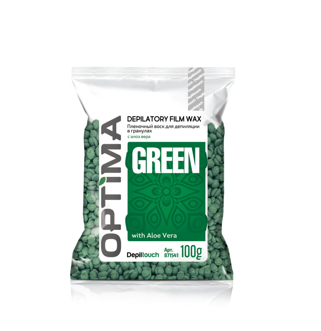 Пленочный воск для депиляции в гранулах OPTIMA «GREEN» , 100 гр Depiltouch