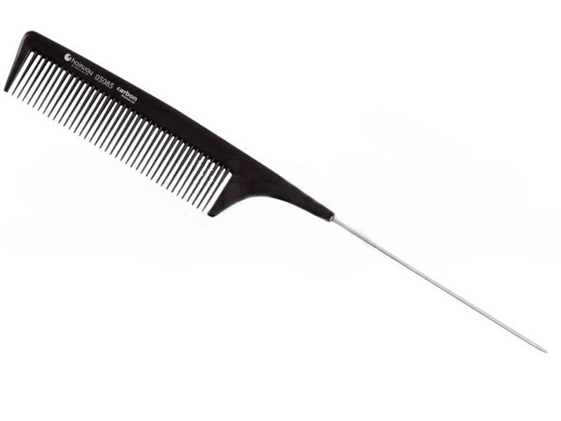 Расческа Hairway Carbon Advance с металлическим хвостиком 220 мм 05085