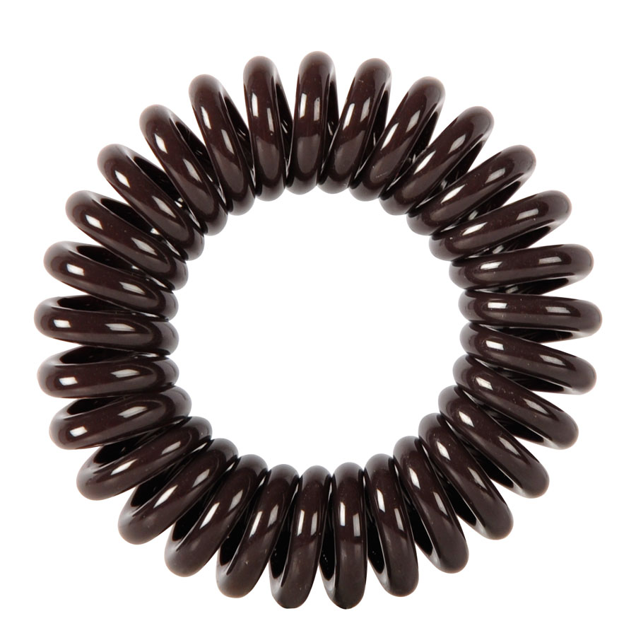 Резинки для волос Dewal Beauty "Пружинка", цвет коричневый (3 шт.) DBR02