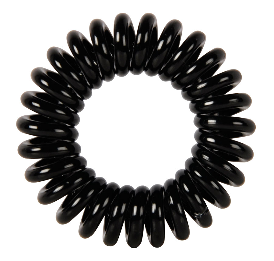 Резинки для волос Dewal Beauty "Пружинка", цвет черный (3 шт.) DBR01