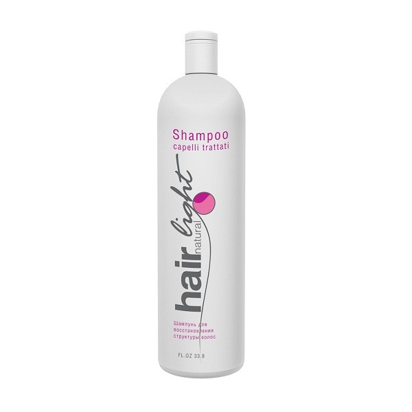 Шампунь для восстановления структуры волос 1000мл "Hair Natural Light Shampoo Capelli Trattati" Hair Company