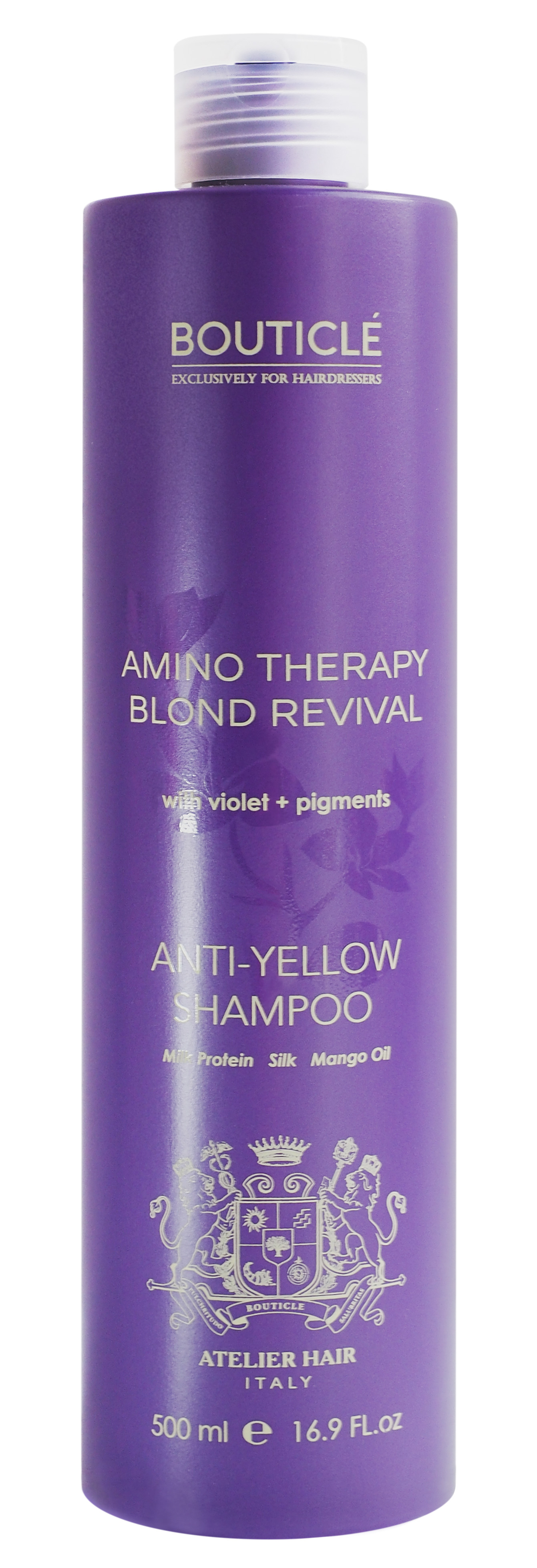 Шампунь с анти-желтым эффектом для осветленных и седых волос - “Anti-Yellow Shampoo” 500мл BOUTICLE