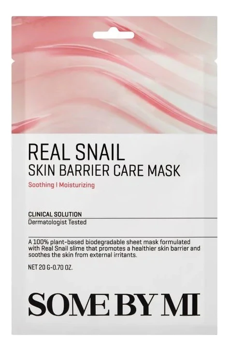 SOME BY MI REAL SNAIL SKIN BARRIER CARE MASK Тканевая маска для лица с муцином улитки 20г
