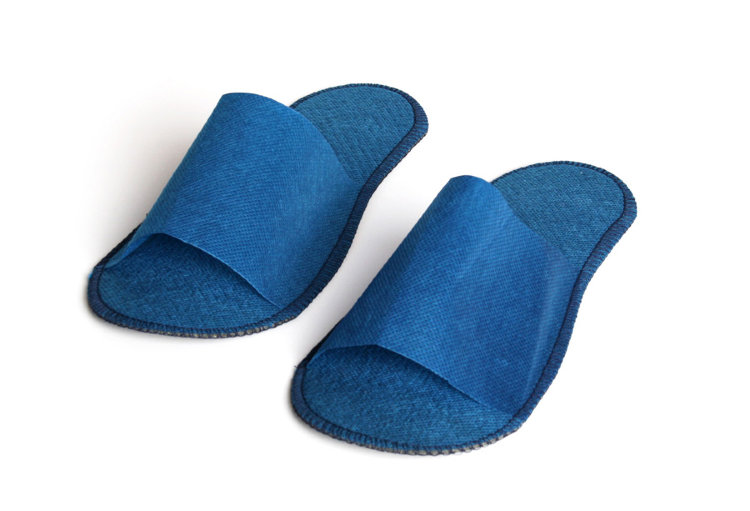 Тапочки на жесткой подошве с открытым мысом (1 пара) Синие